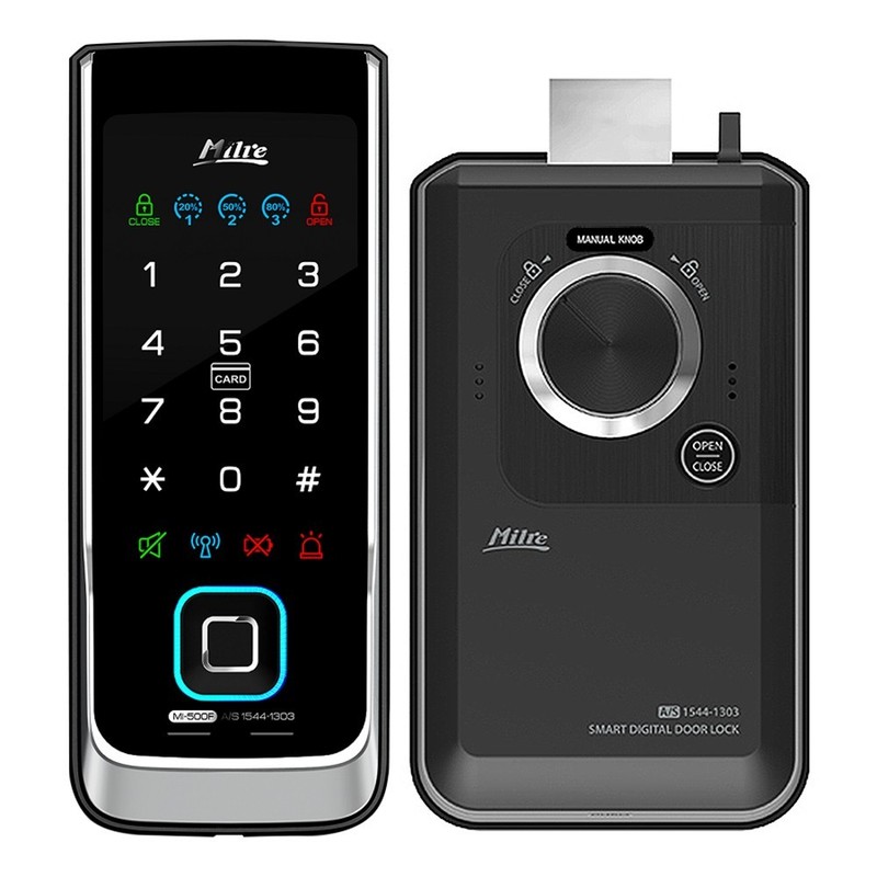 Milre Fingerprint Biometric Door Lock Rim MI-500F + 4 Key Tags + English Manual