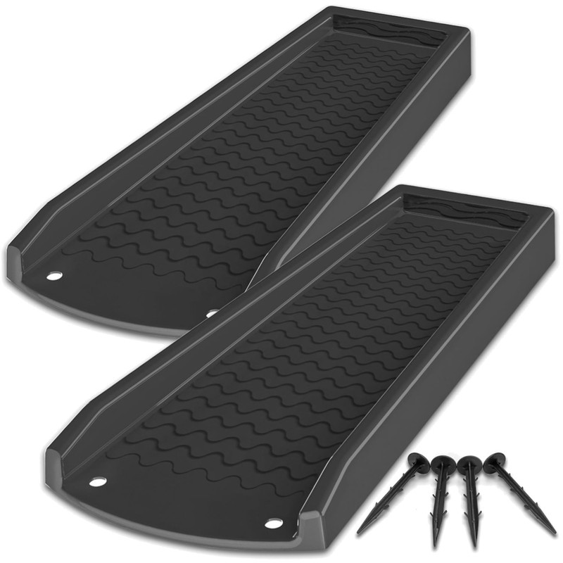 2 Pack 24″ Rain Gutter Splash Blocks – Weather-Resistant Foundation Protection