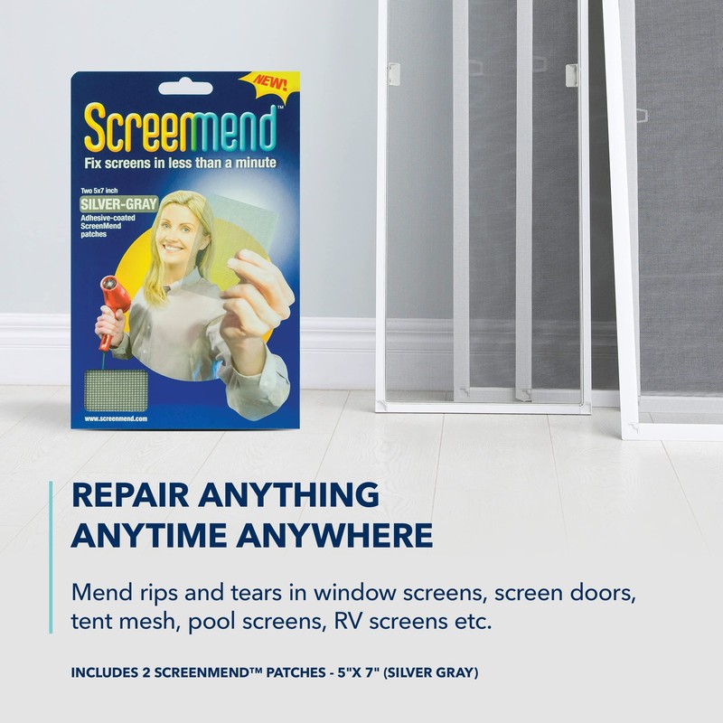 Window Screen Repair Kit - 5"x7" Patch Silver (2 Patches) gallery