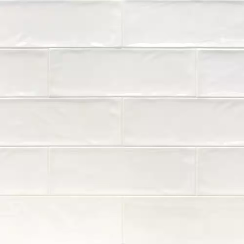 Pier White 4 In. X 12 In. 6 Mm Polished Ceramic Subway Wall Tile (33-Piece) (10.