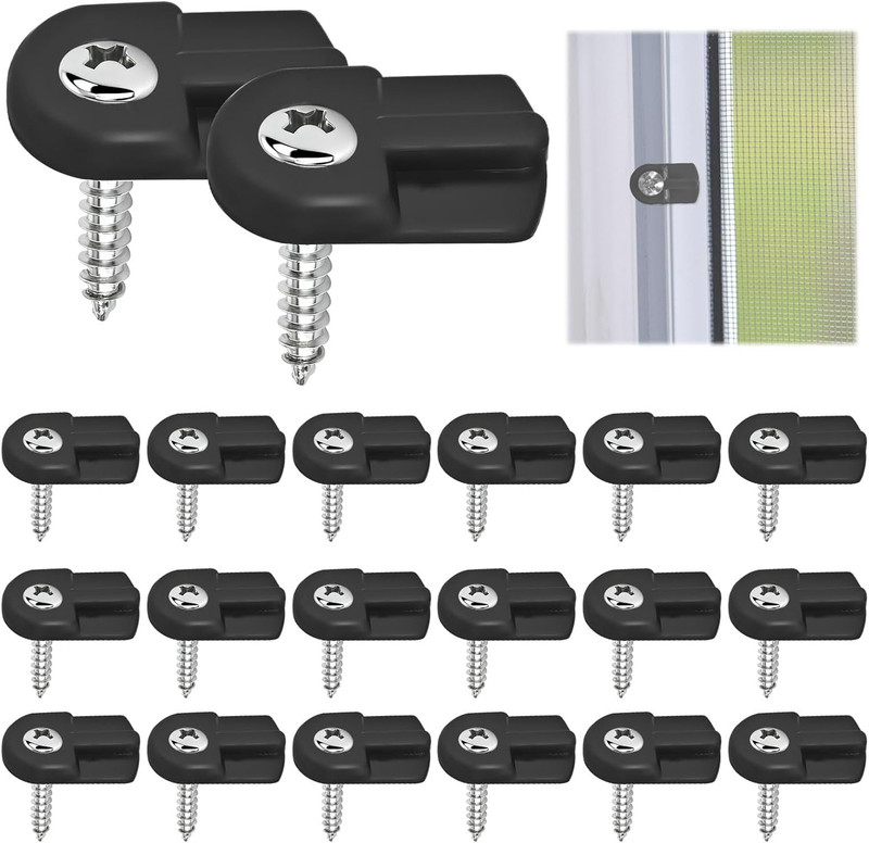 20 Pack Window Screen Clips with Screws, PL 7906 Flush Window Screen Holder Clip