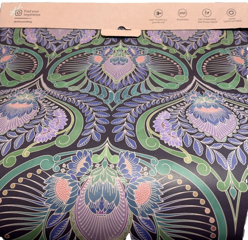 Milton & King Baroque Fusion Wallpaper Roll Florals & Geometric Shapes New!