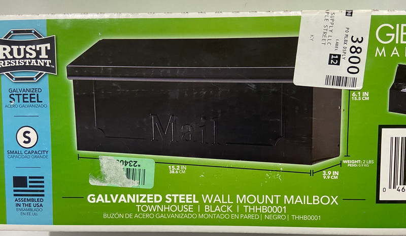 Gibraltar Mailboxes Townhouse Small Capacity Galvanized Steel Black, Wall-Mount gallery