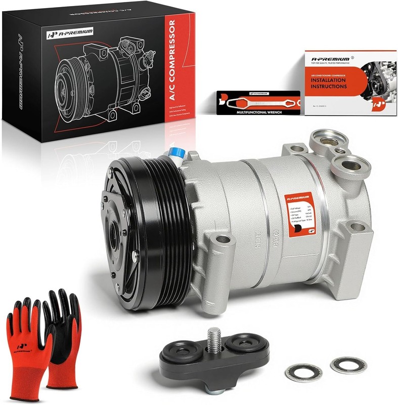 Air Conditioner AC Compressor with Clutch Compatible with Chevrolet, GMC, Cadill