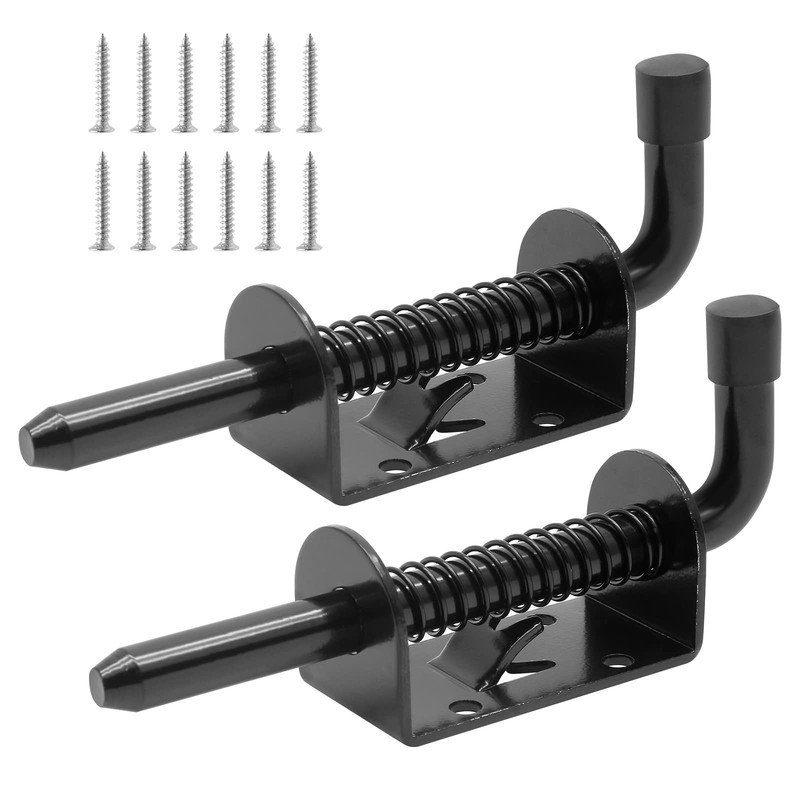 2pcs 5 Inch Spring Loaded Gate Latch Pin, Heavy Duty Barrel Bolt Spring Latch