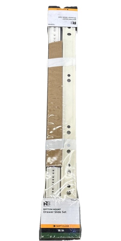 16 Inch Soft Close Bottom Mount Drawer Slide, One Pair Reliabilt #5329106 {X}