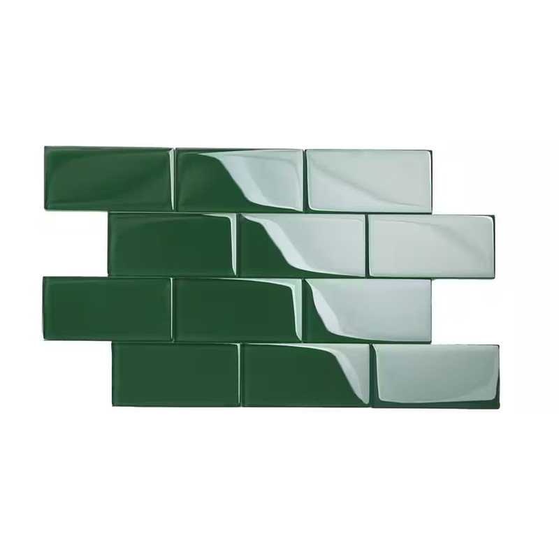 Evergreen 3 In. X 6 In. X 8Mm Glass Subway Tile (5 Sq. Ft./Case)