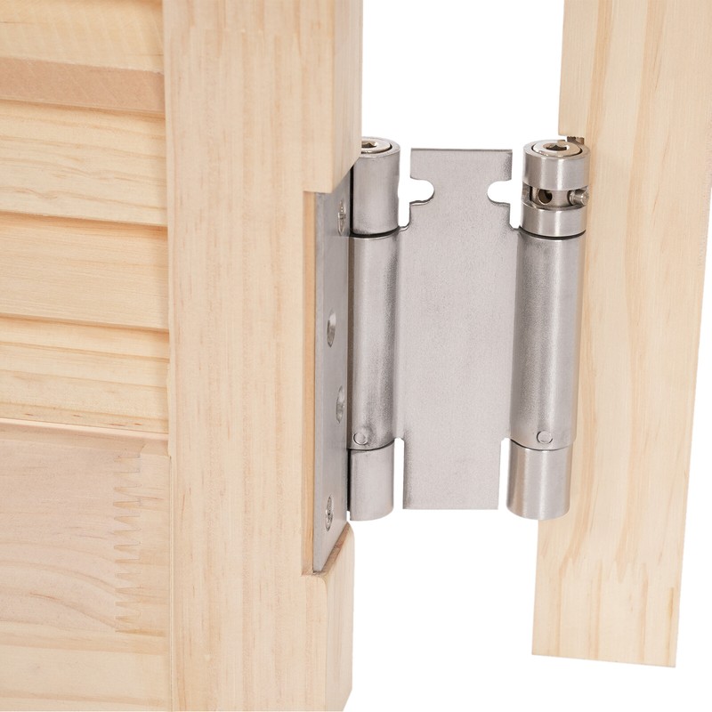Partition Two Door Passing Door For Stairs Passageway Dividing Door Wood Color gallery