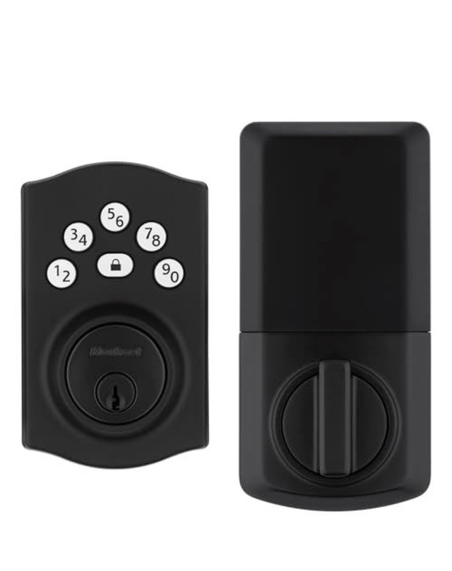 Kwikset Powerbolt 250 10-Button Keypad Matte Black Electronic Door Lock
