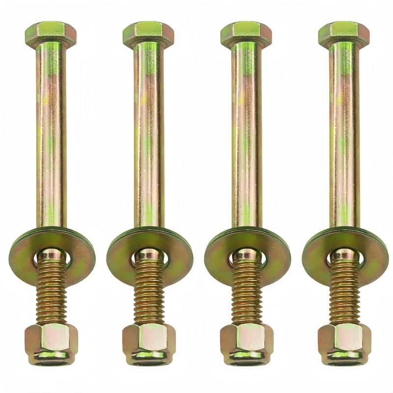 1/2" x 5" Hex Head Bolt by Color Galvanization with Nylon Lock nut and Large ...