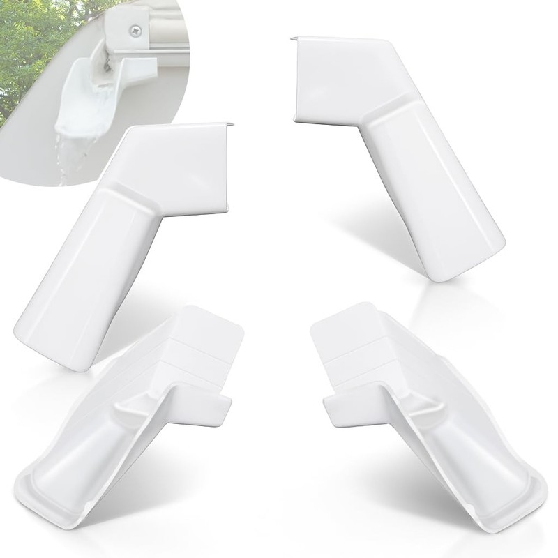 Wadoy RV Gutter Spouts with Extensions, Rain 2 4 Pack, White 
