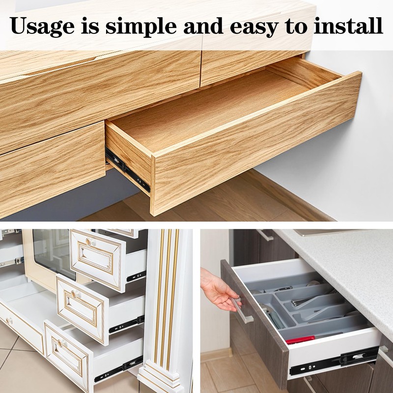 Drawer Slides2Pcs 8 Inch Soft Close Drawer Slides Undermount Heavy Duty Drawe gallery