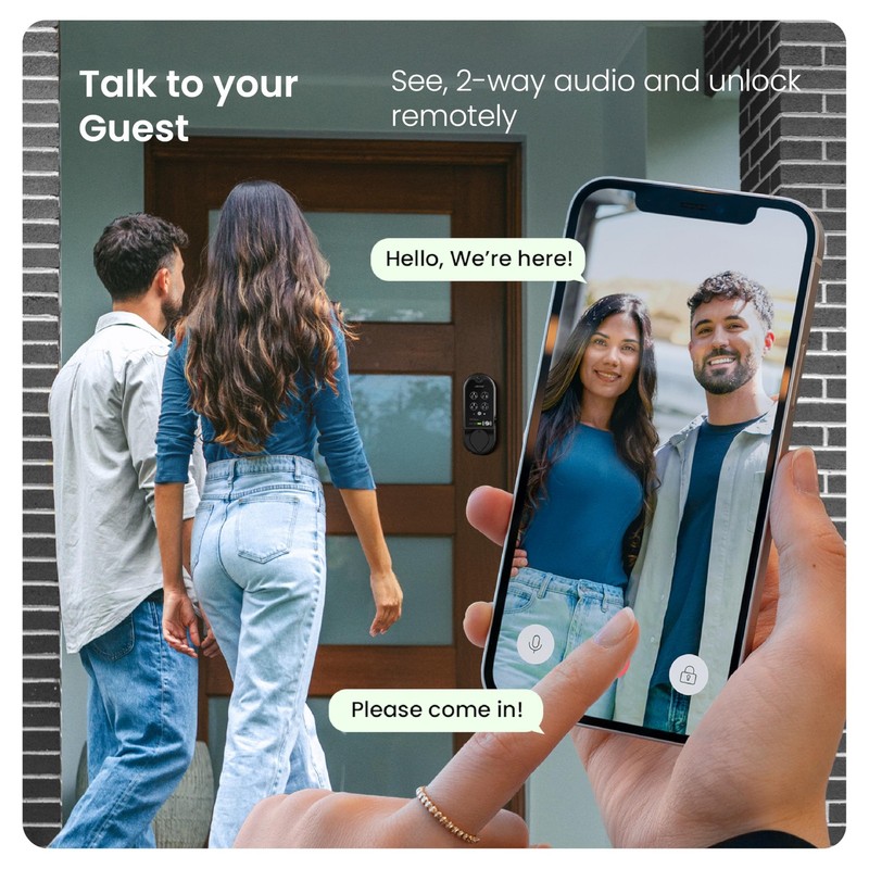 Lockly Vision Smart Lock with HD Video Doorbell, Fingerprint Door Lock for Front gallery