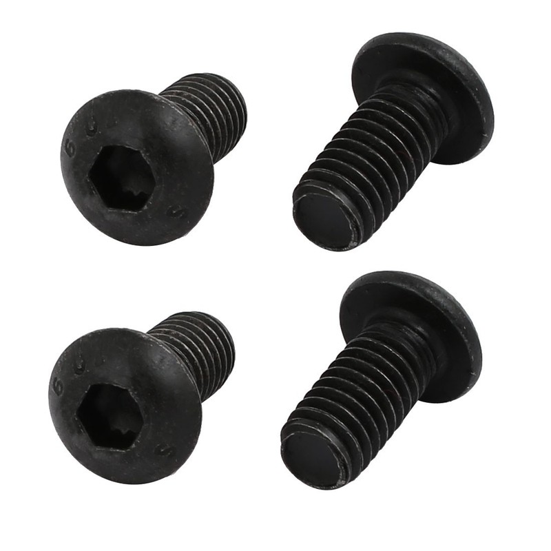 10.9 Grade M6x12mm Round Head Inner Hex Socket Left Hand Thread Bolt 4pcs
