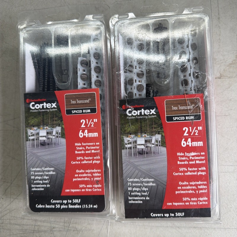 2 bxs Cortex Trex Transcend 2-1/2″ Hidden Fasteners Spiced Rum 150 Screws Total