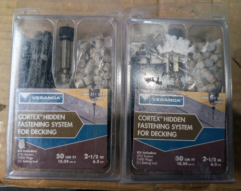 LOT OF 2 Fastenmaster Cortex Veranda Decking screws and plugs – Gray (50 LF)