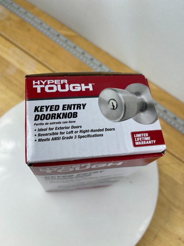 Hyper Tough Keyed Entry Door Knob Satin Stainless Steel Lockset w Keys gallery