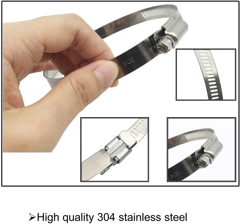 4" (Diameter) Adjustable 304 Stainless Steel Duct Clamps Hose Clamp Pipe Clamp A gallery