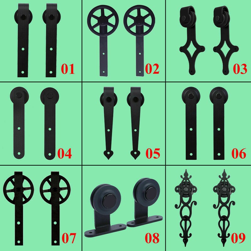 4-14FT Rustic Sliding Barn Door Hardware Closet Track Kit, Single/Double/Bypass