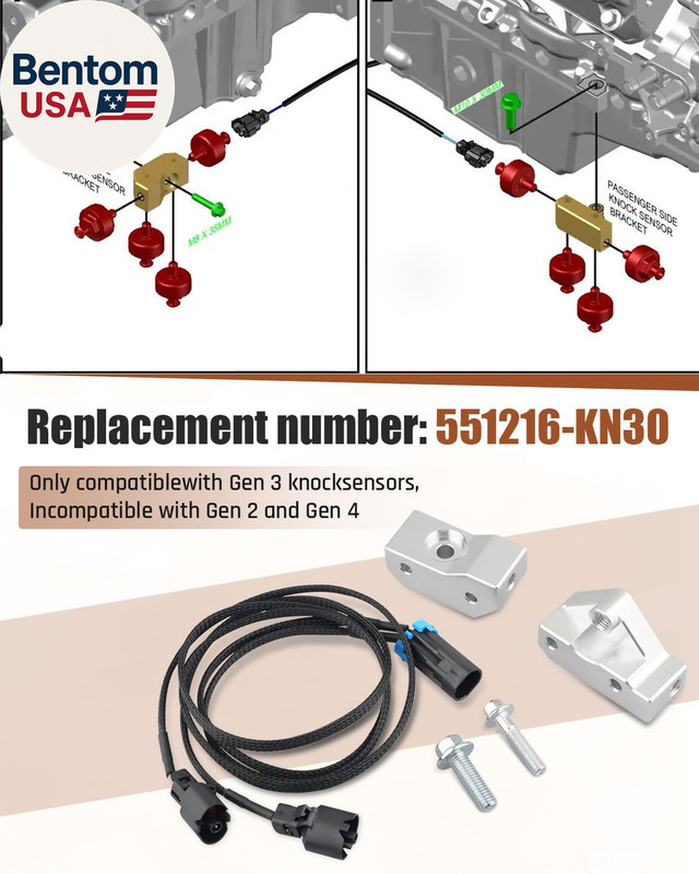 Gen 3 Knock Sensor Relocation Bracket Kit Fit for Engine RPO LS1 LS6 LQ9 LM7 L59 gallery