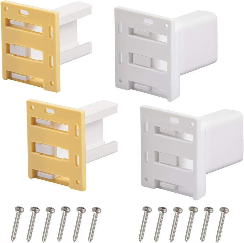 4 Pack Drawer Slide Track Brackets Rear Mount Plastic(2 Pairs) face Frame