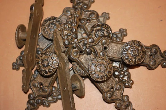 Rustic Country Kitchen Cabinets Hardware Pull Brown Cast Iron, HW-108 gallery