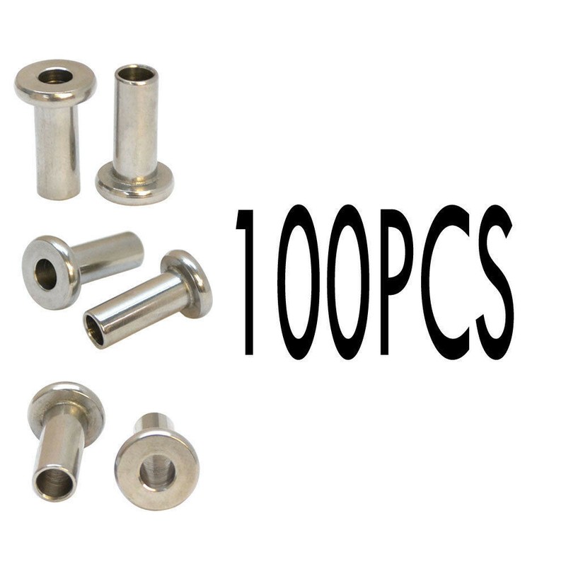 100 PC Protector Sleeves Stainless Steel Grade 316 for 1/8″ & 3/16″ Cable Rail