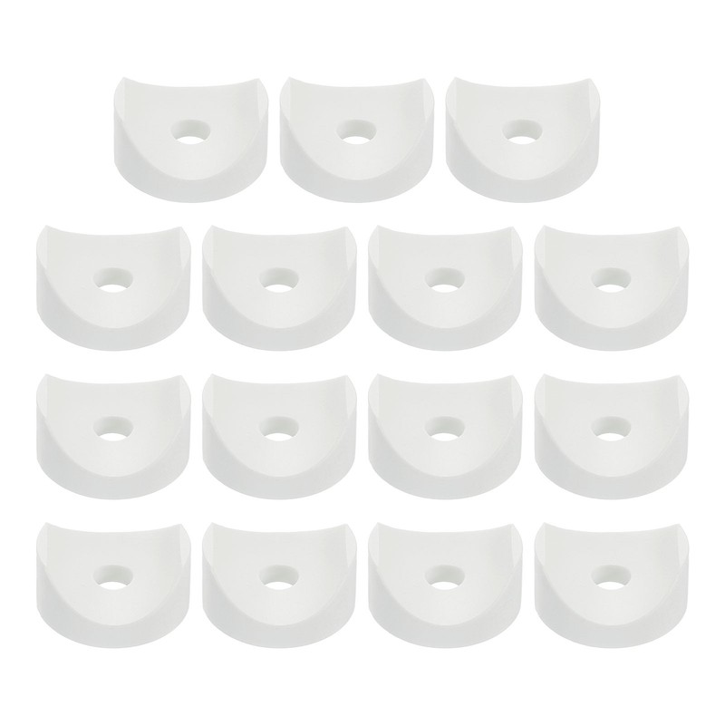 30Pcs Plastic Round Washers, 6mm x 25mm x 3mm White PE Concave Washer