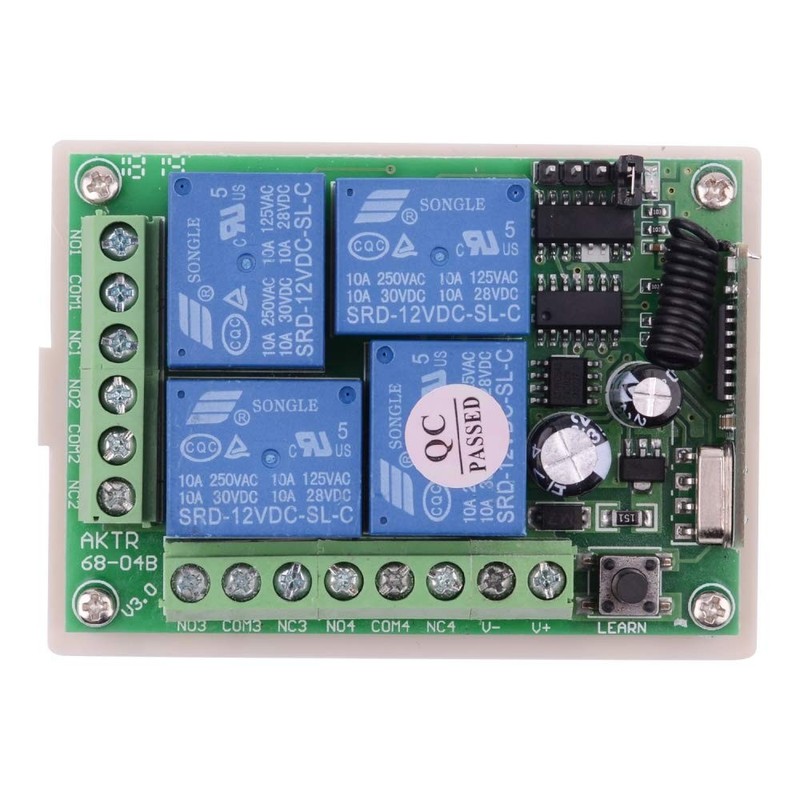 DC 12V Remote Control Switch 4 Channel Universal 433Mhz Momentary Switch gallery