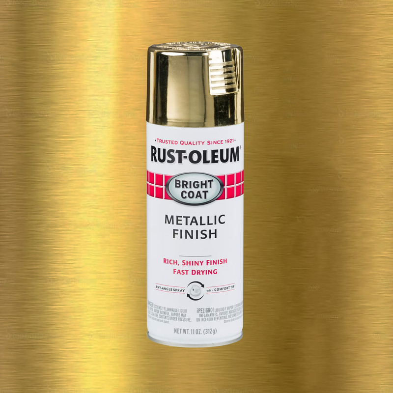 Gold, Rust-Oleum Stops Rust Bright Coat Metallic Spray Paint, 11 oz (Pack of 1) gallery