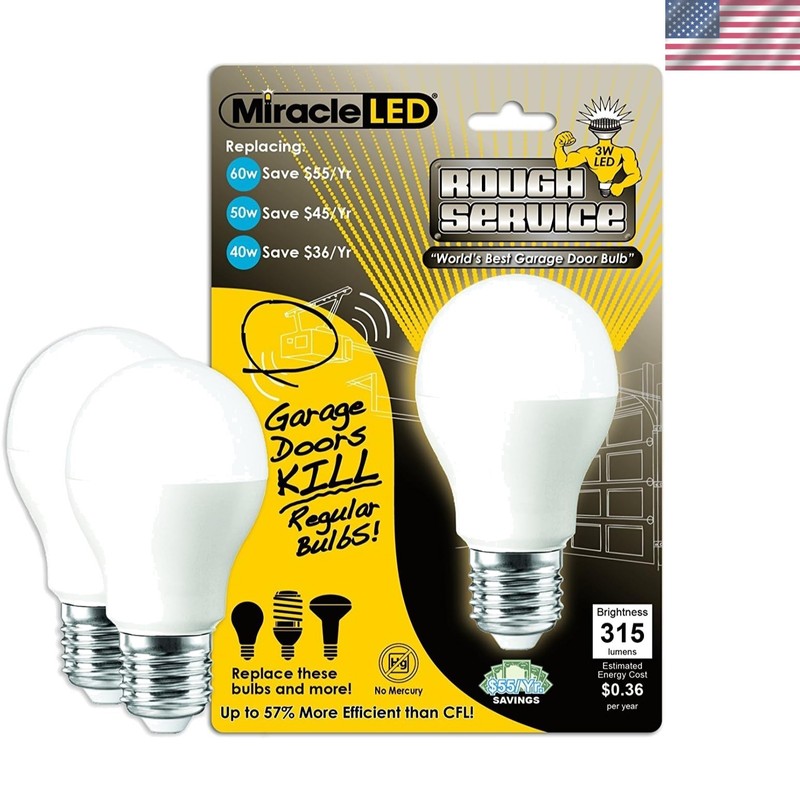 Durable 2-Pack Rough Service Garage Door LED Lights – 800 Lumens Brightness