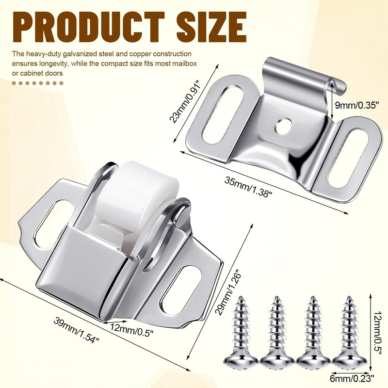 Mailbox Replacement Roller Catch Latch Roller Wheel Spring Door Catch for RV gallery