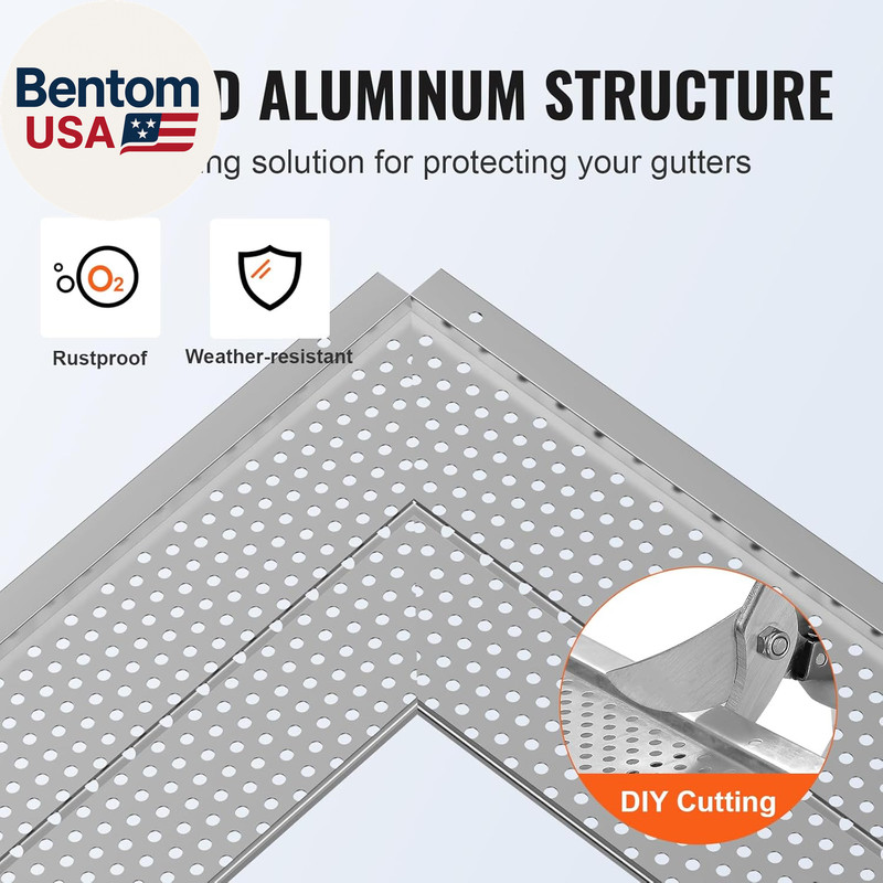 Gutter Guard, 5 Inch Width, Aluminum Leaf Filter DIY Gutter Cover, 52 PCS 208 Ft gallery
