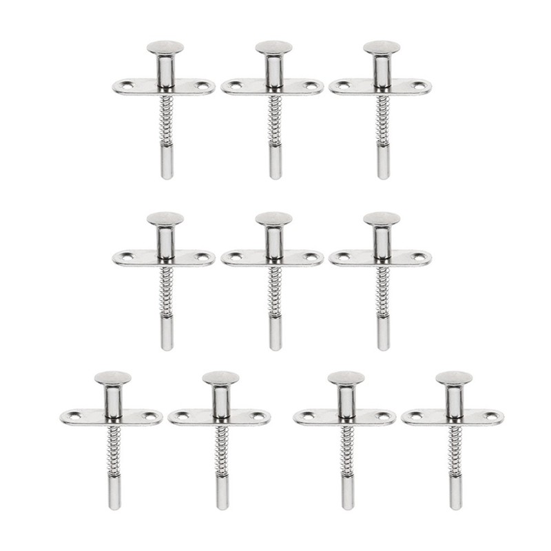 10Pcs Reusable Stainless Steel Plunger Rods for Crib Cage Doors Silver