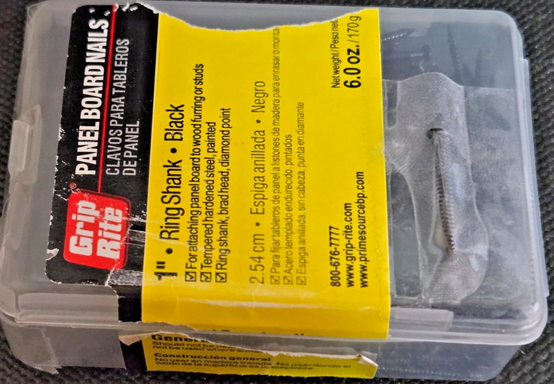 Grip Rite ~ Panel Board Nails 1" Ring Shank, BLACK 6oz. Appr. 358 Nails gallery