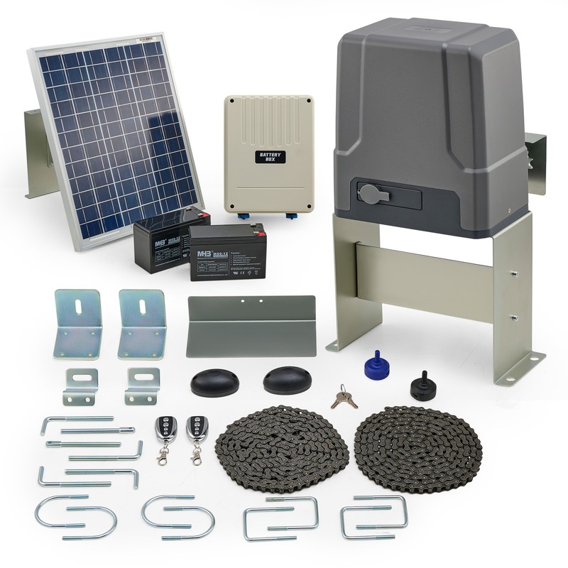 CO-Z Sliding Gate Opener Kit with Solar Panel IR Sensors for 1800lb Home Gates