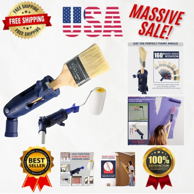 Adjustable Multi-Angle Paint Brush Extension Tool for High Places – 3″ Width