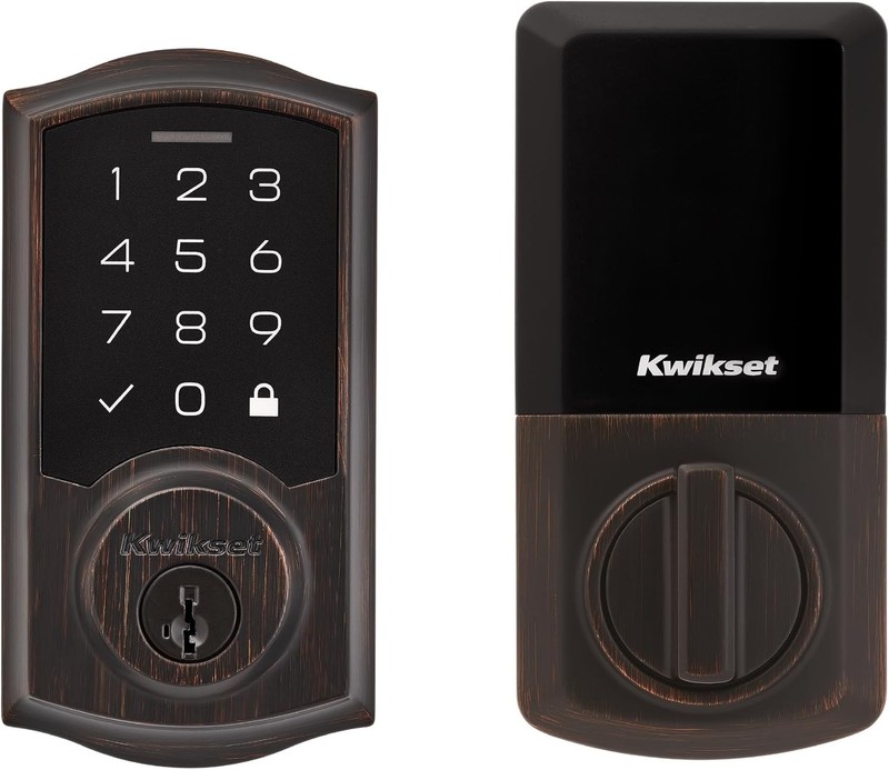 Kwikset SmartCode 270 Bronze Electronic Deadbolt, Single Cylinder SmartKey