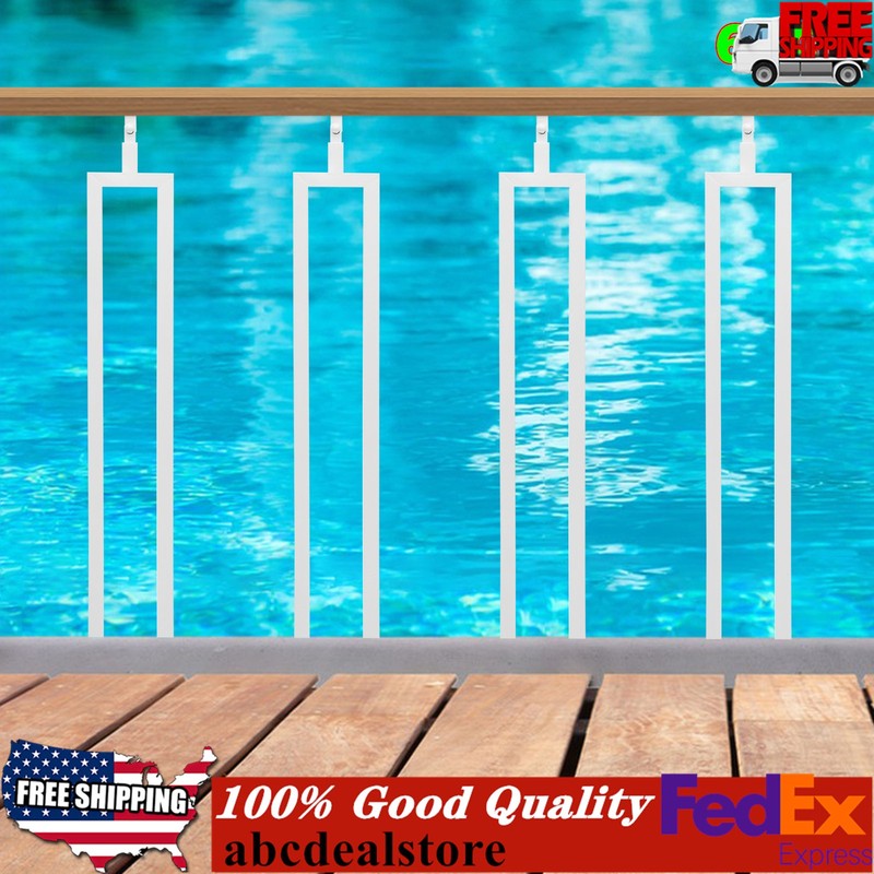 6Pcs White U-shaped Stair Railing Posts Adjustable Stair Railing Posts For Deck