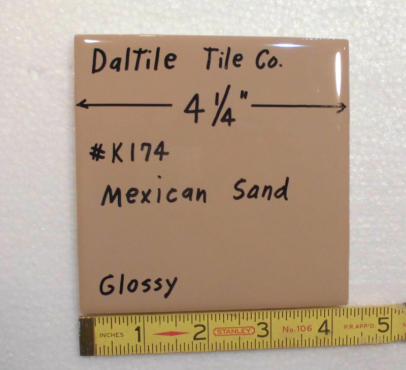 1 pc. Glossy Brown Ceramic Tile 4-1/4″ *Mexican Sand #K174* by Daltile NEW