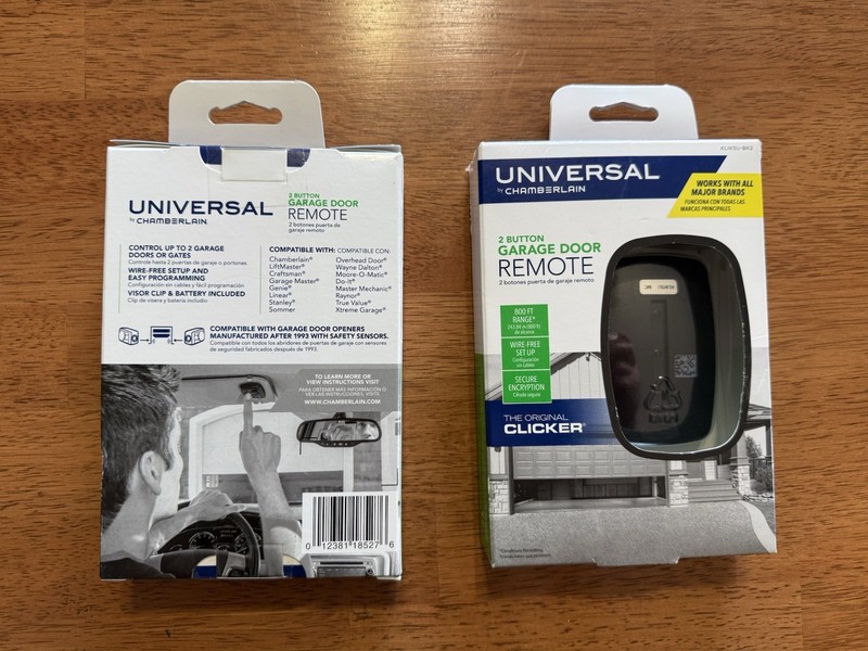 Chamberlain KLIK5U-BK2 Universal 2-Button Garage Door Opener Remote