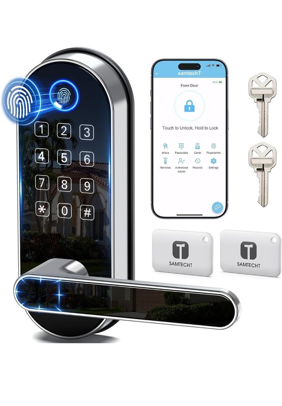 Smart Lock Biometric Fingerprint Keypad Door Handle Bluetooth Sifely Open Box
