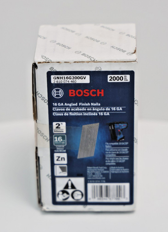 2"In 16Ga Angled Finish Nails 20 Degrees 2000 Pcs Bosch GN16G200GV  |A1