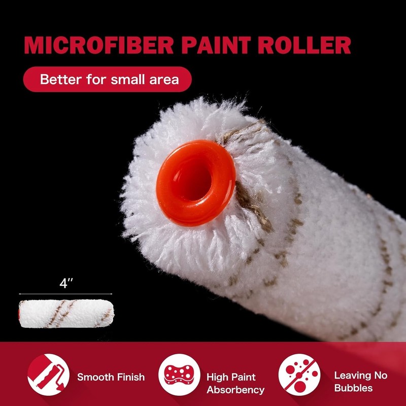 Washable 4-Inch Microfiber Roller Kit for Interior & Exterior Painting Projects gallery