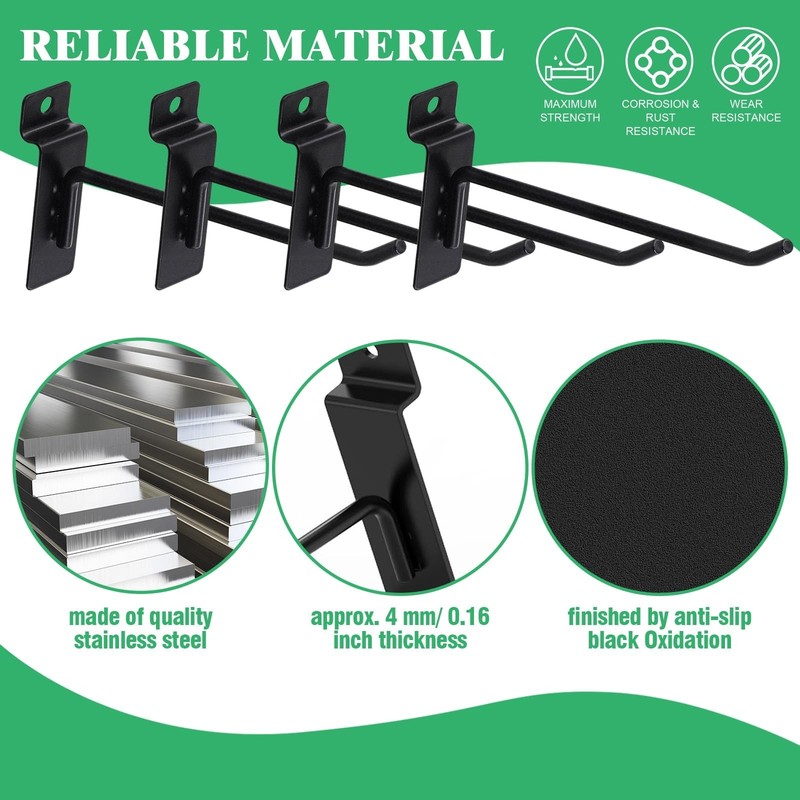30Pcs 6 Inch/15CM Silver Slatwall Panel Hooks, Heavy Duty Slat Wall Hanging D... gallery