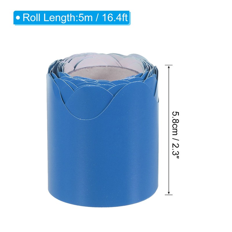 2pcs 2.3" x 16.4ft Bulletin Board Border Scalloped Trim Strips Wall Decor Blue gallery