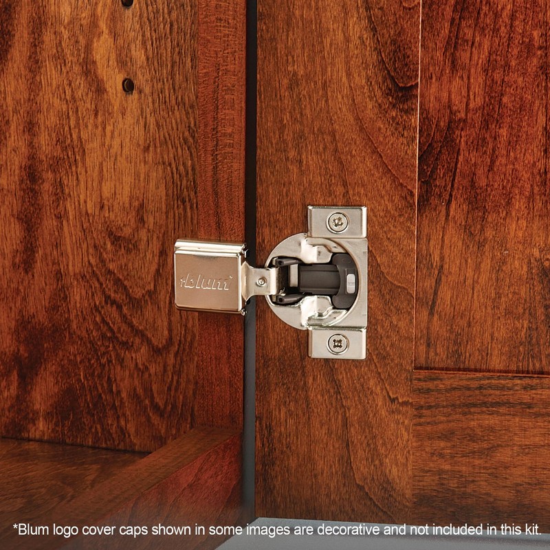 Compact BLUMOTION Hinge (5 Kits), 1/2" Overlay, 105° Opening Angle, Steel, In... gallery