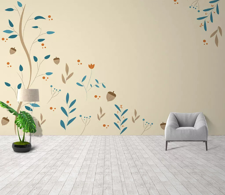 3D Floral Background Self-adhesive Wallpaper Removable Wallpaper Wall Mural
