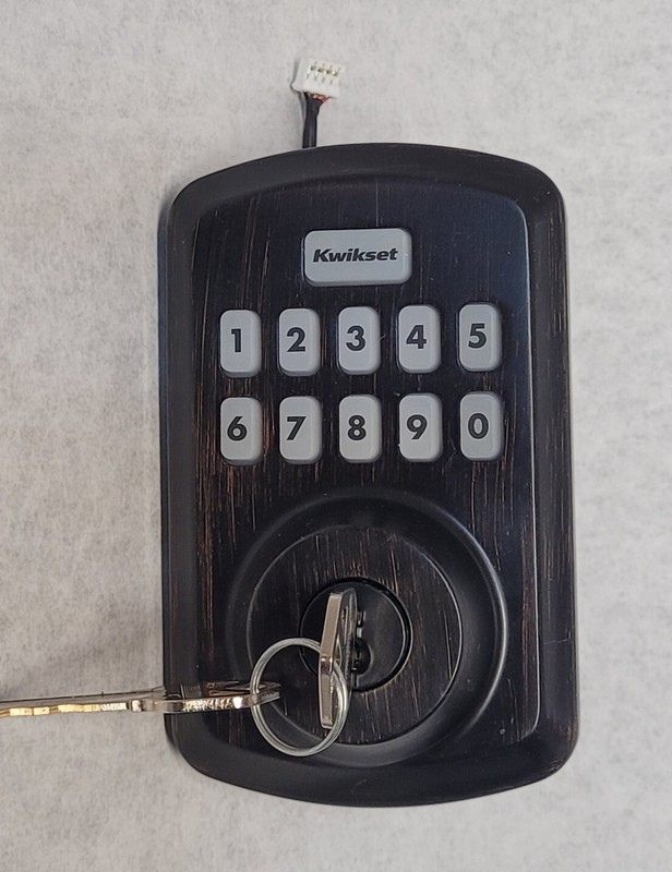 KWIKSET POWERBOLT 250 REPLACEMENT KEYPAD w/ KEYS Venetian Bronze Exterior Side