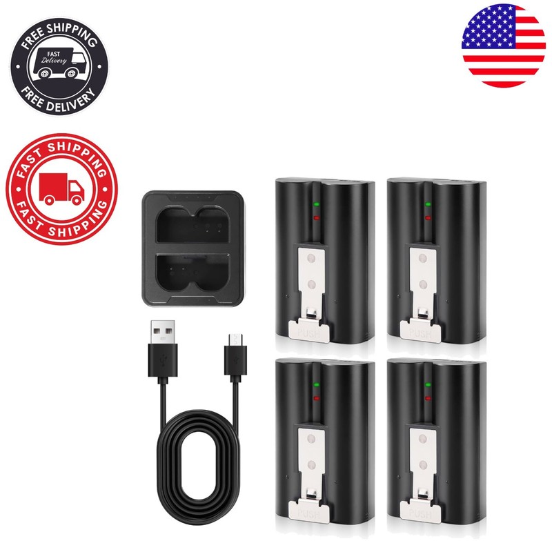 High-Capacity Replacement Batteries Set for Ring Devices with Charger Station